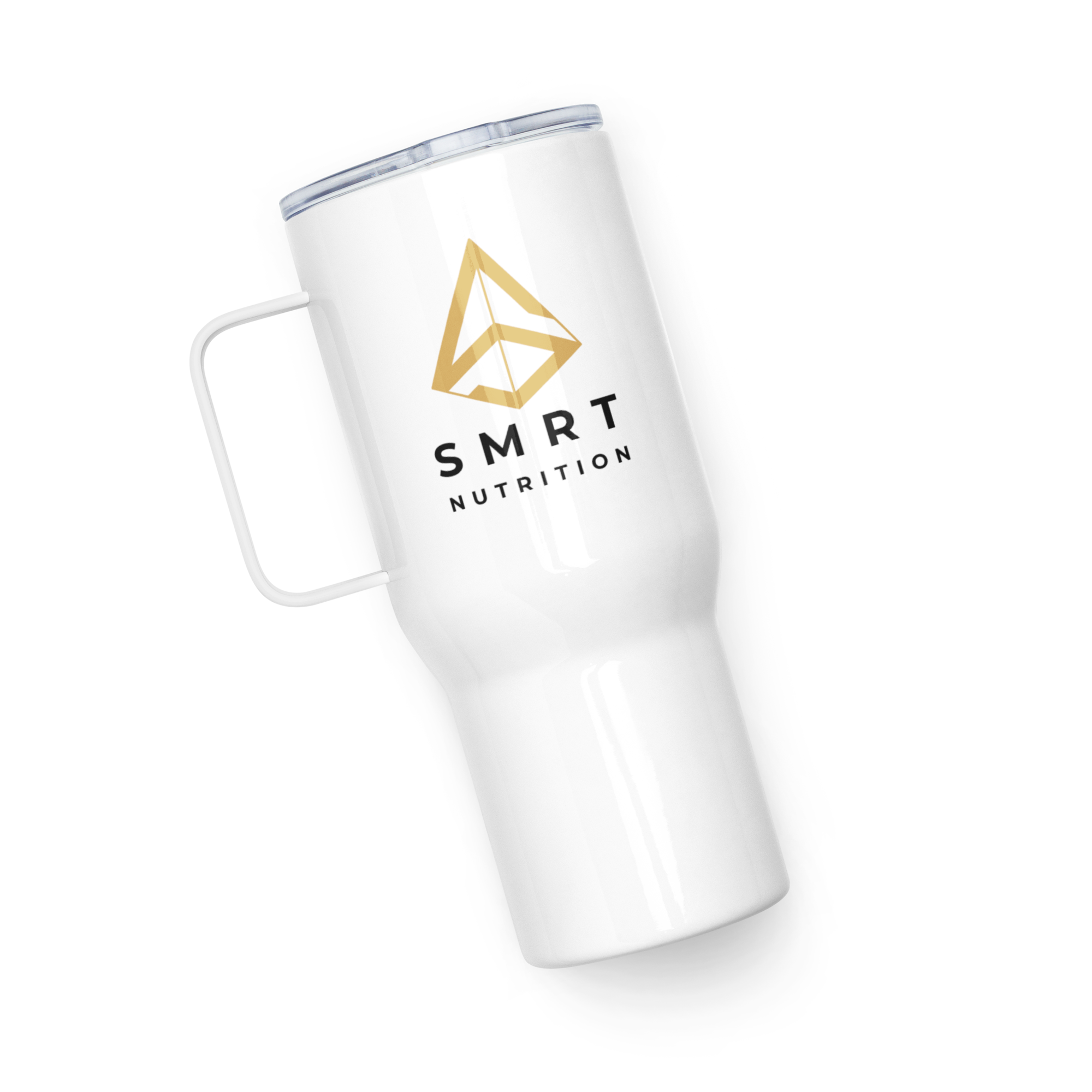 SMRT Nutrition Travel mug with a handle