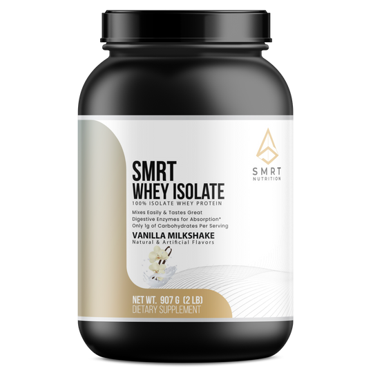 SMRT WHEY ISOLATE | 100% ISOLATE PROTEIN LOW CARB | VANILLA | 31+ SERVINGS | 26g PER SERVING